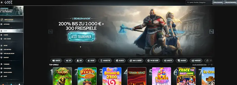 Godz – Casino ohne OASIS online mit starkem Live-Bereich