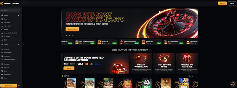 Instant Casino – modernes Casino ohne OASIS im Detailtest